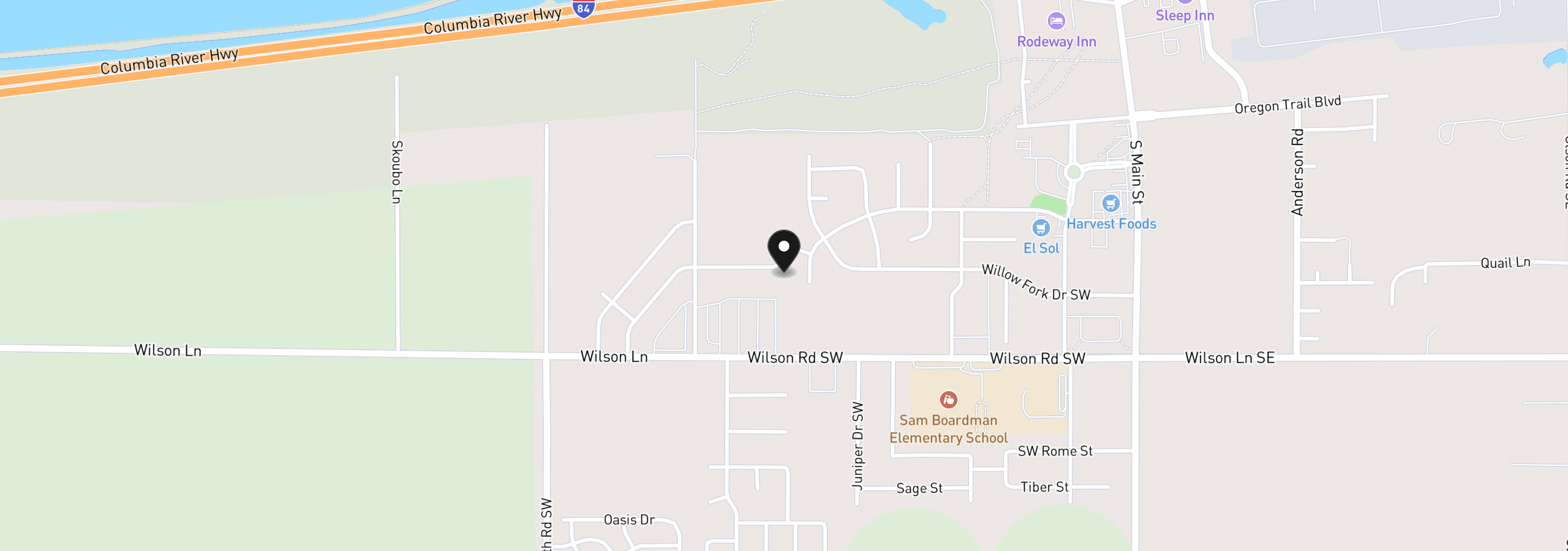 Map showing the location of 611 SW Mt Hood Ave, Boardman, OR 97818