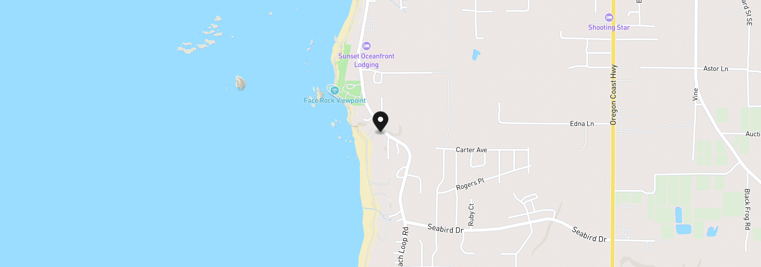 Map showing the location of 2488 Beach Loop Dr, Bandon, OR 97411