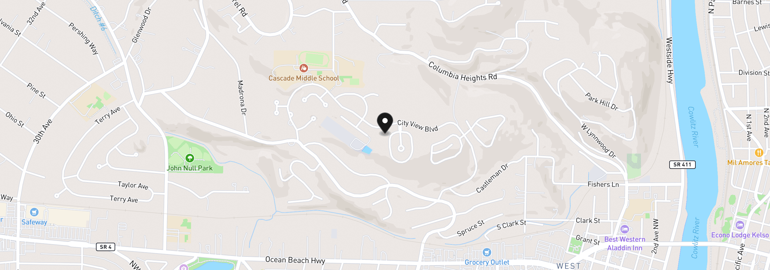 Map showing the location of 4 Forest Hill Est, Longview, Wa 98632
