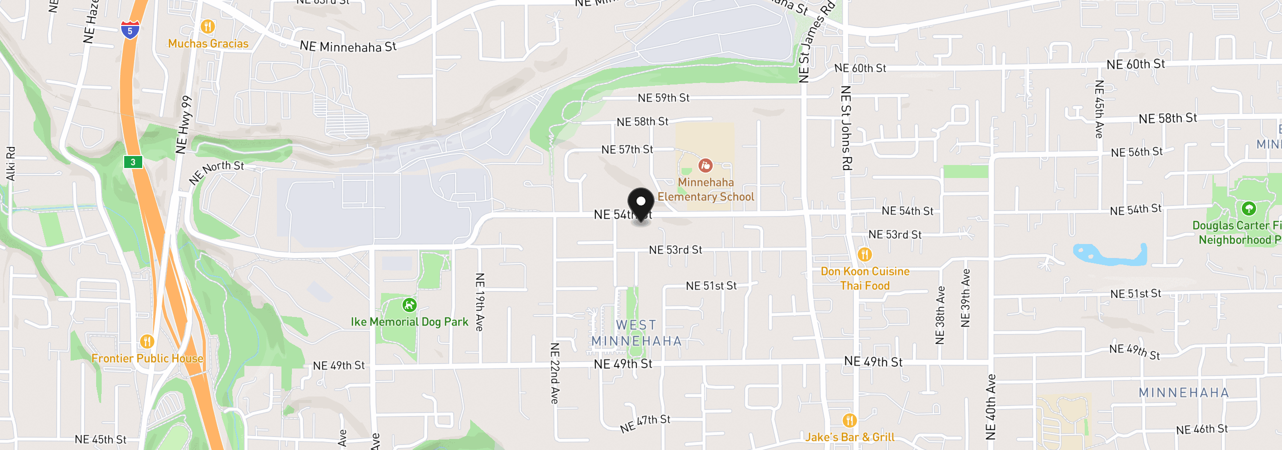 Map showing the location of 2421 NE 54th St, Vancouver, Wa 98663