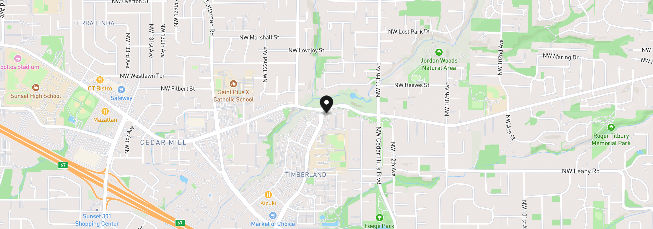 Map showing the location of 818 NW 118th Ave 105, Portland, OR 97229