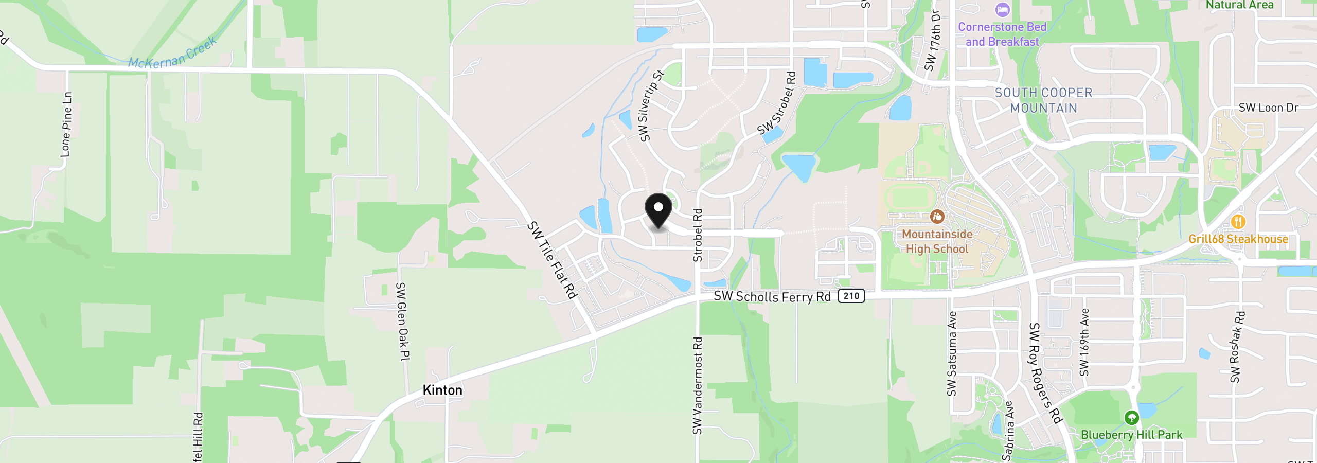 Map showing the location of 12760 SW Doubletop Dr, Beaverton, OR 97007
