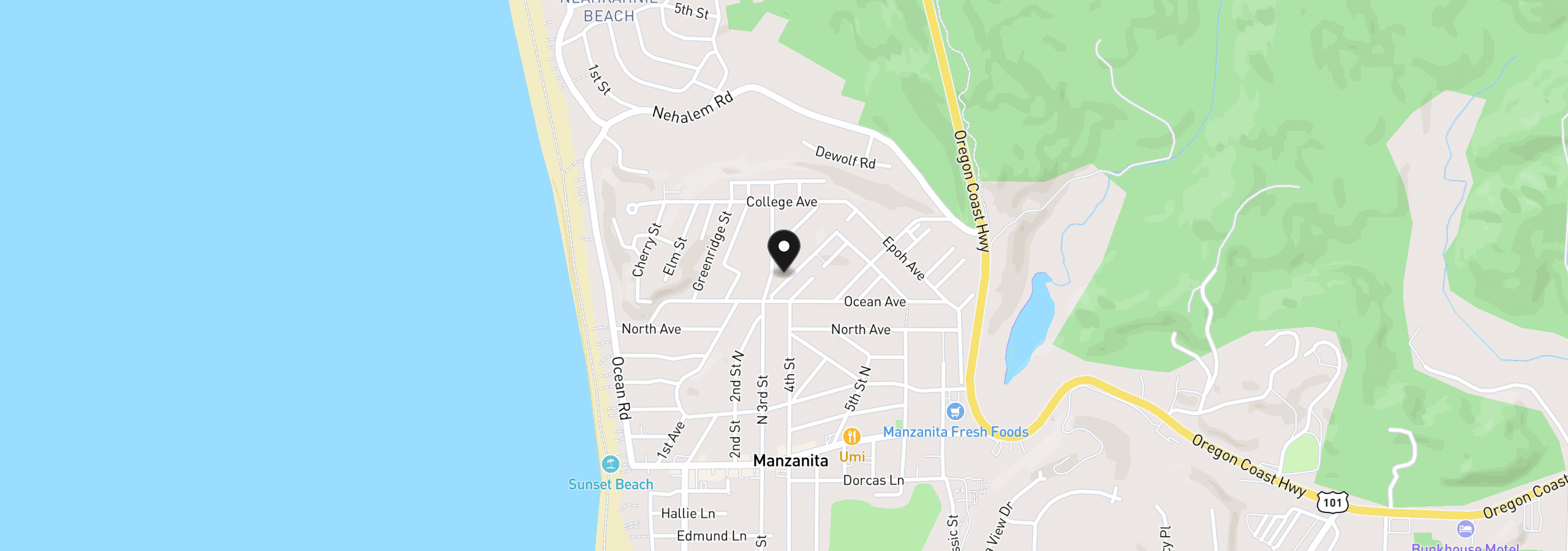 Map showing the location of 0 Madrona St 02900, Manzanita, OR 97130