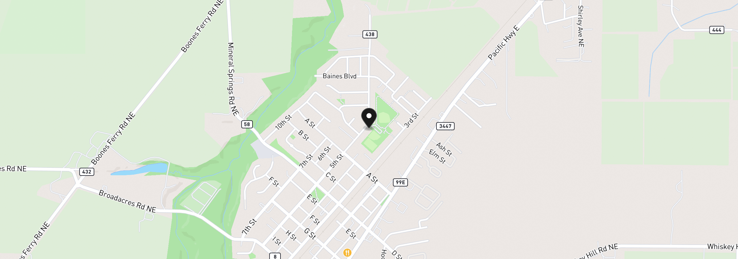 Map showing the location of 4154 5th St, Hubbard, OR 97032