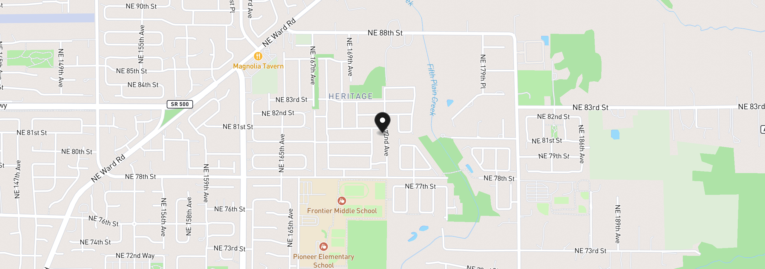 Map showing the location of 8012 NE 172nd Ave, Vancouver, Wa 98682