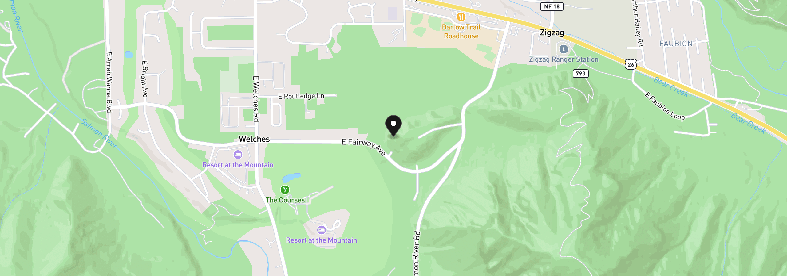 Map showing the location of 25583 E Chester Mountain Dr, Welches, OR 97067