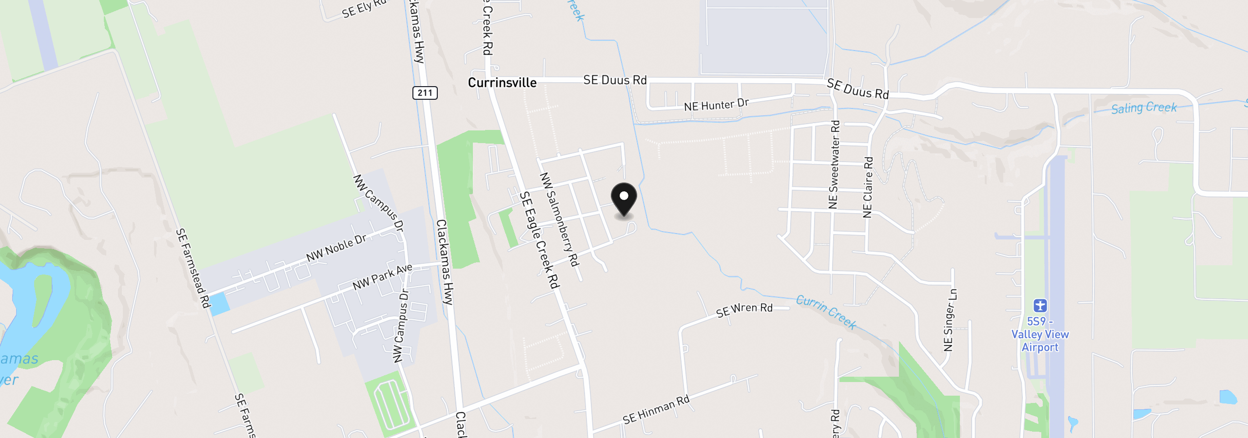 Map showing the location of 2815 NW Rhododendron, Estacada, OR 97023