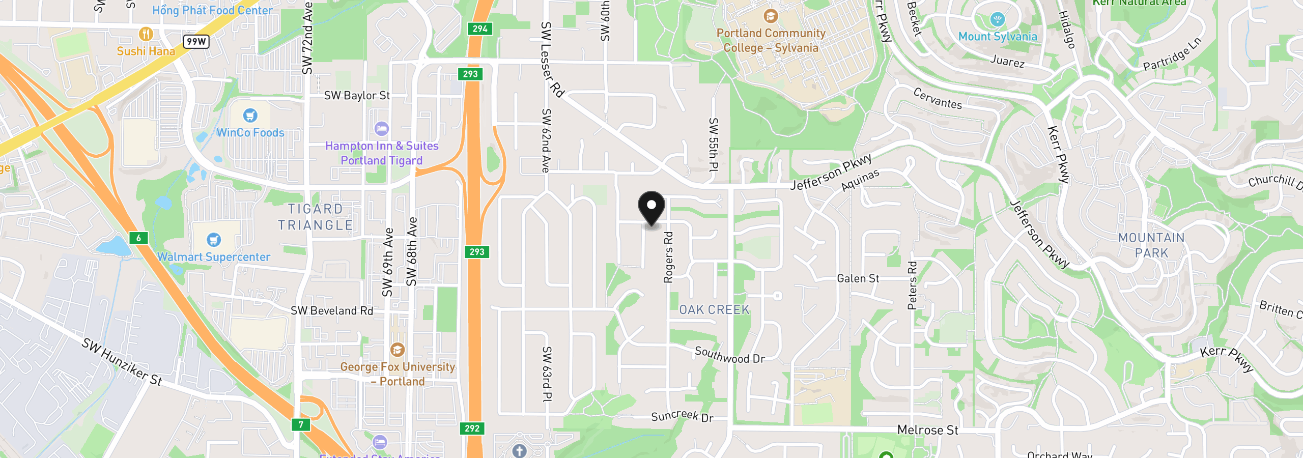 Map showing the location of 5904 Bay Point Dr, Lake Oswego, OR 97035