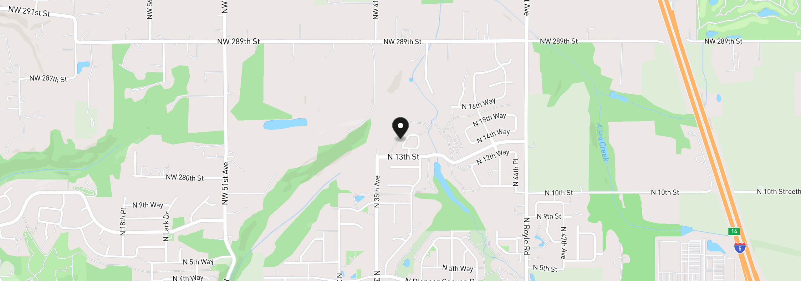 Map showing the location of 1368 N Kalani Loop Lot 61, Ridgefield, Wa 98642