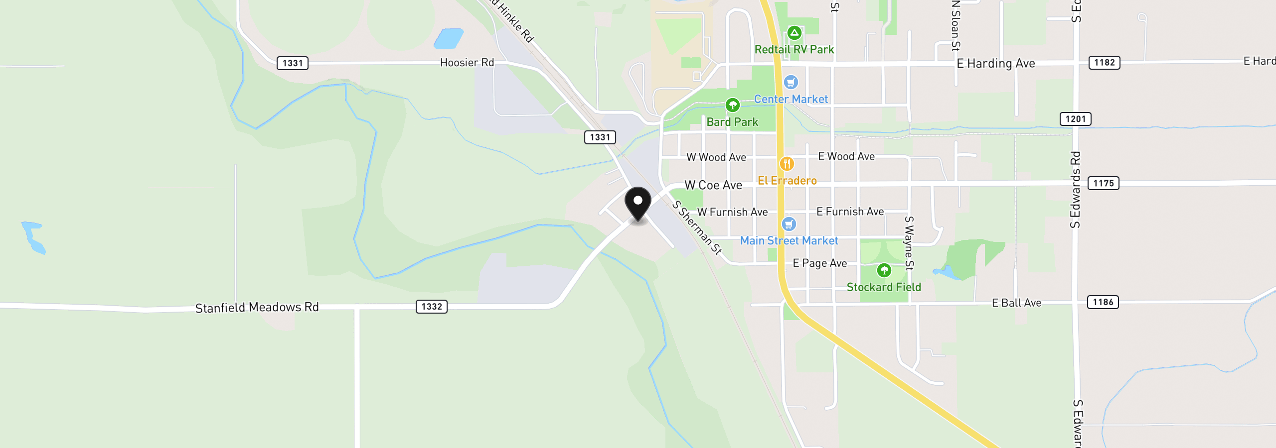 Map showing the location of 715 W Coe Ave, Stanfield, OR 97875