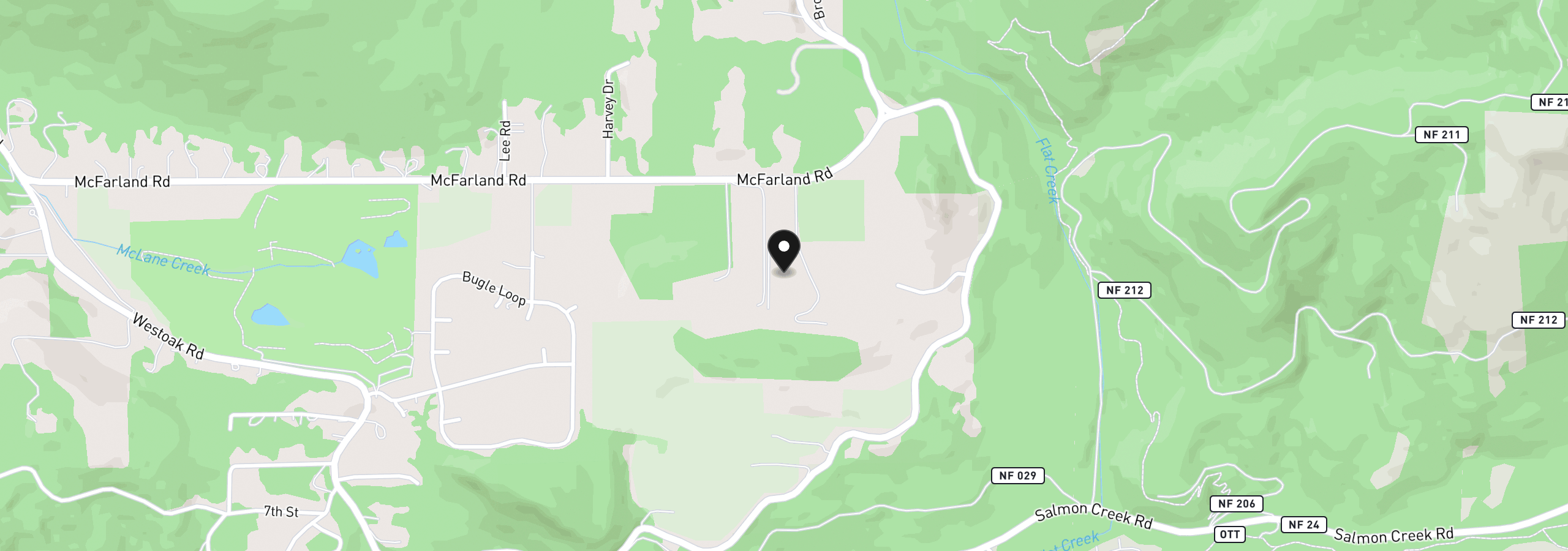 Map showing the location of 48838 McFarland Rd, Oakridge, OR 97463