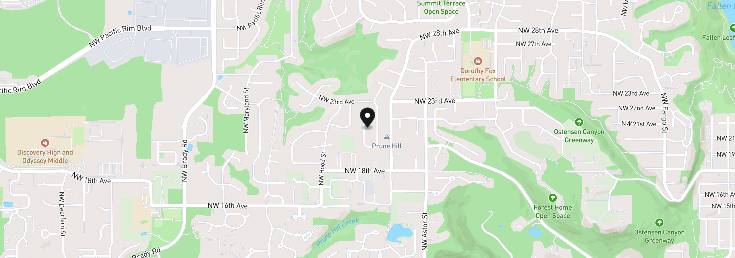 Map showing the location of 2120 NW Douglas Loop, Camas, Wa 98607