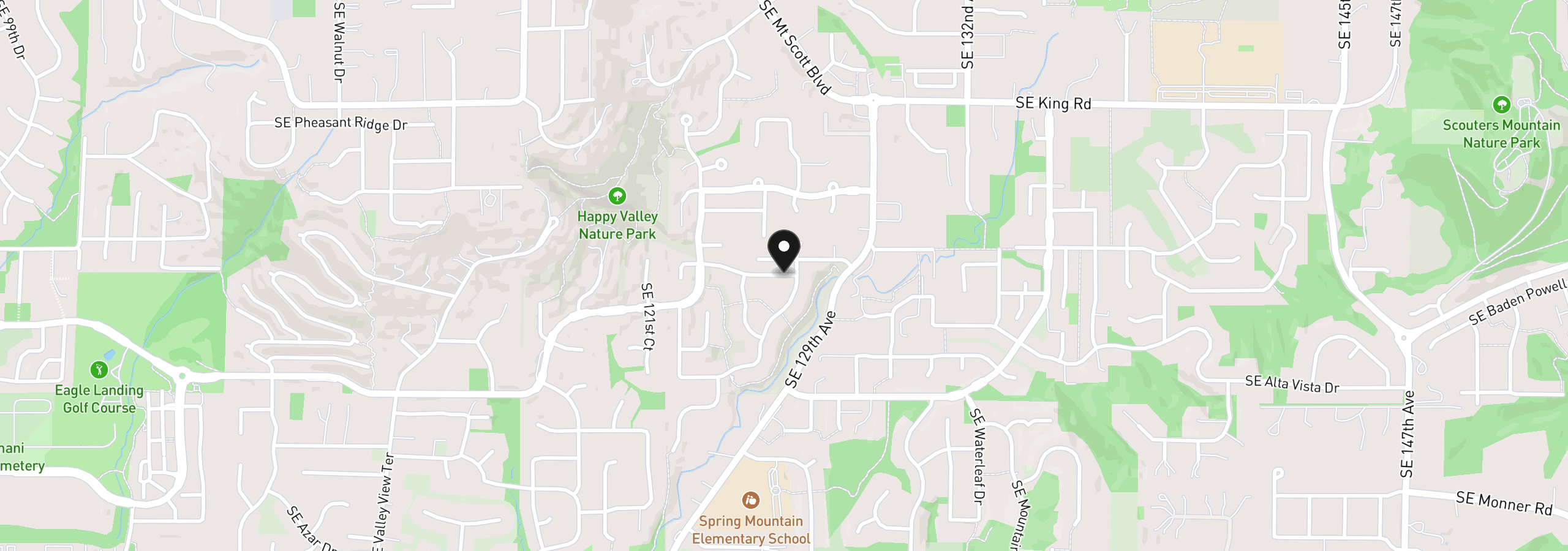 Map showing the location of SE 172 Ave, Happy Valley, OR 97086