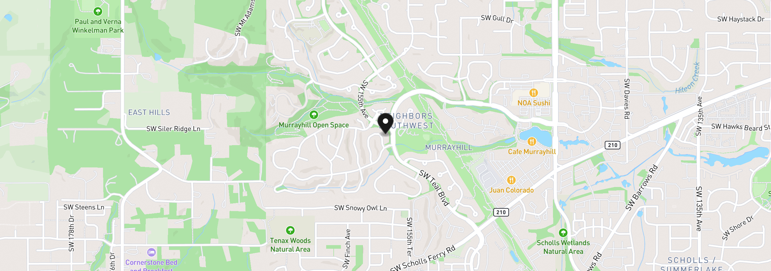 Map showing the location of 11125 SW Partridge Loop, Beaverton, OR 97007