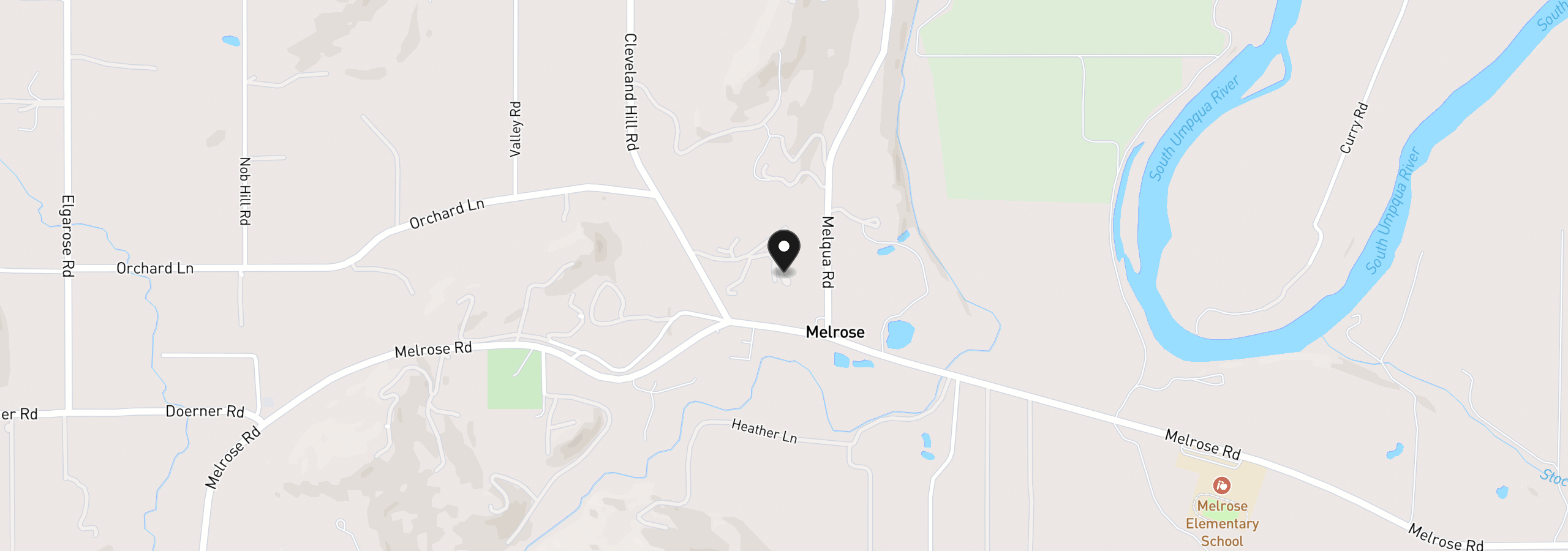 Map showing the location of 235 Melrose Terrace Ln, Roseburg, OR 97471