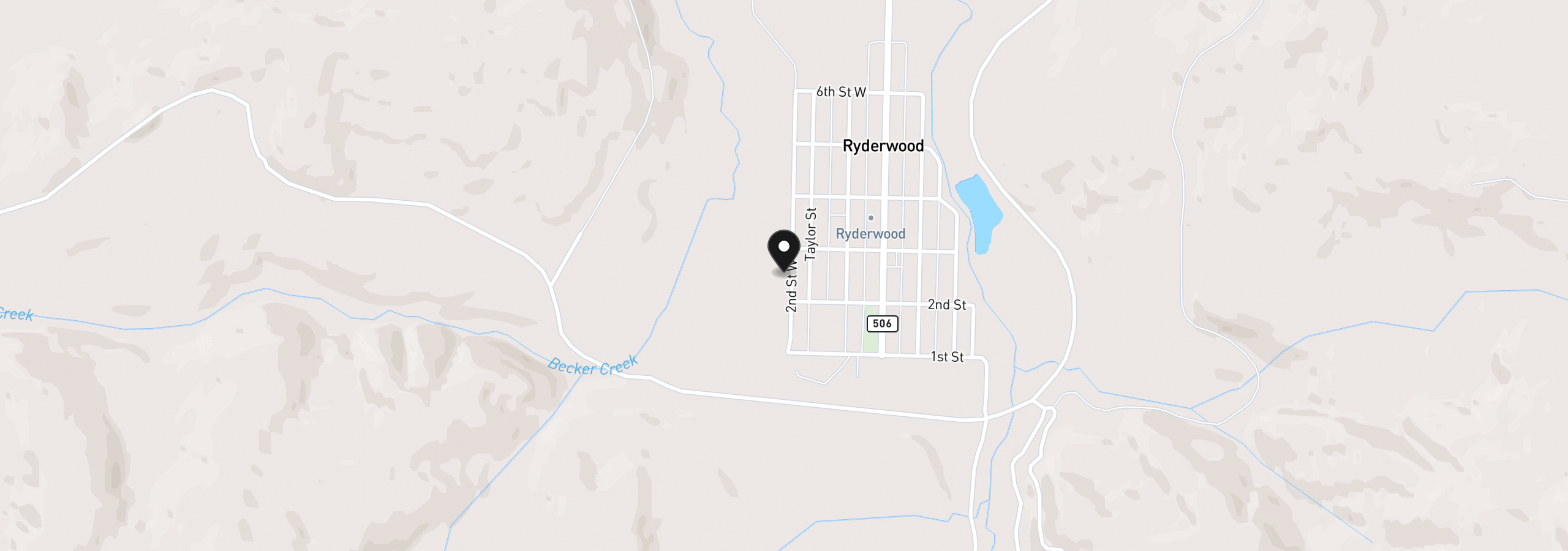 Map showing the location of 213 W 2nd St, Ryderwood, Wa 98581