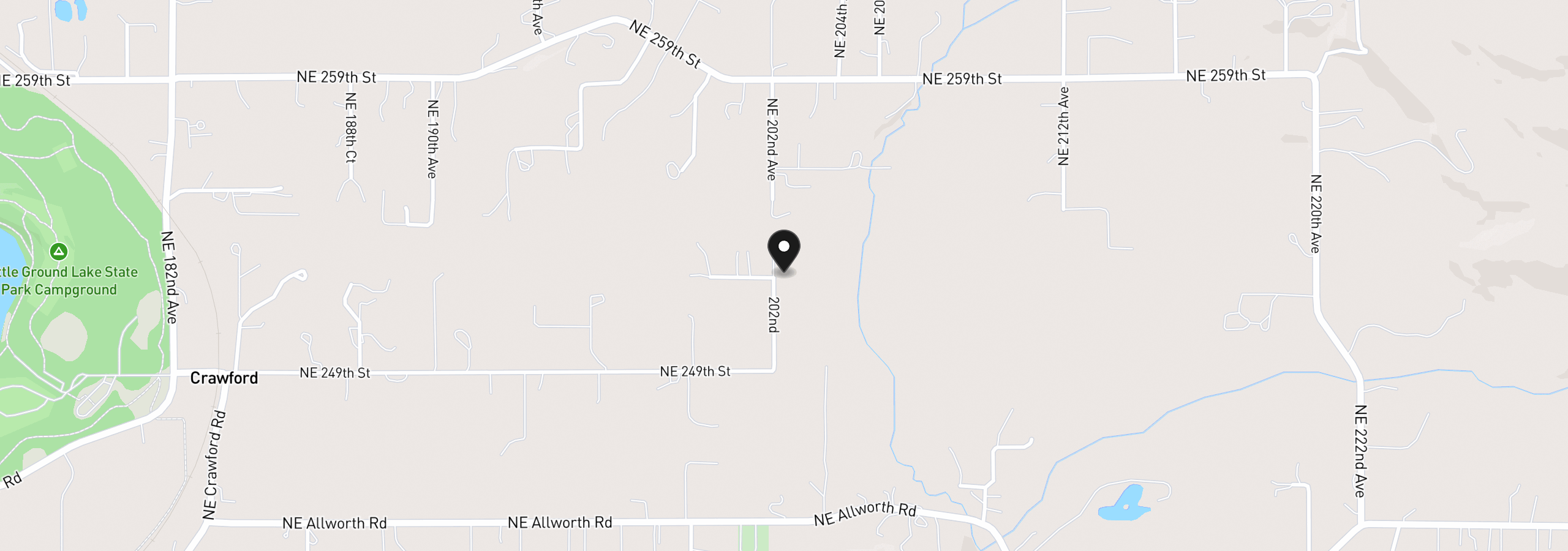 Map showing the location of 0 NE 202nd Ave 1, Battle Ground, Wa 98604
