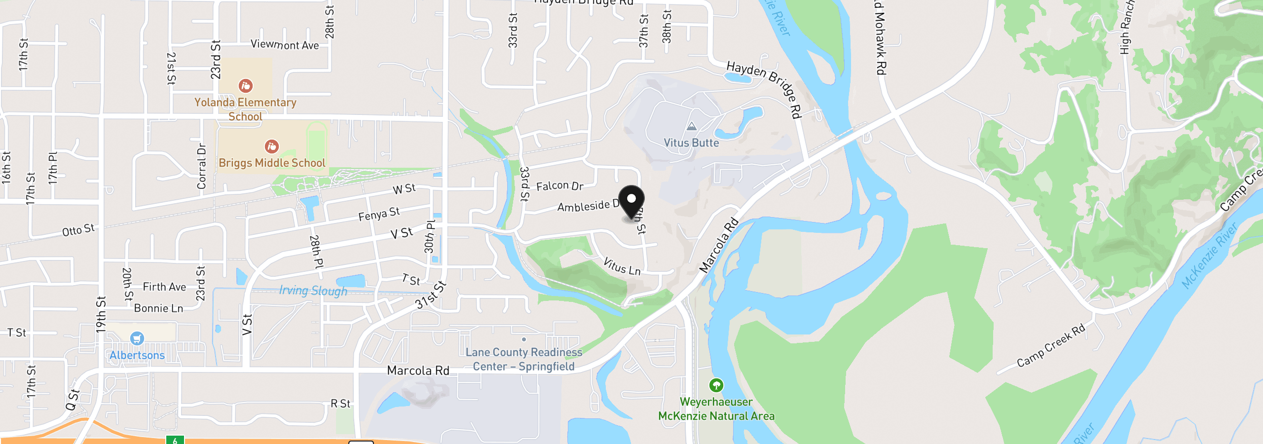 Map showing the location of 0 37th St, Springfield, OR 97477