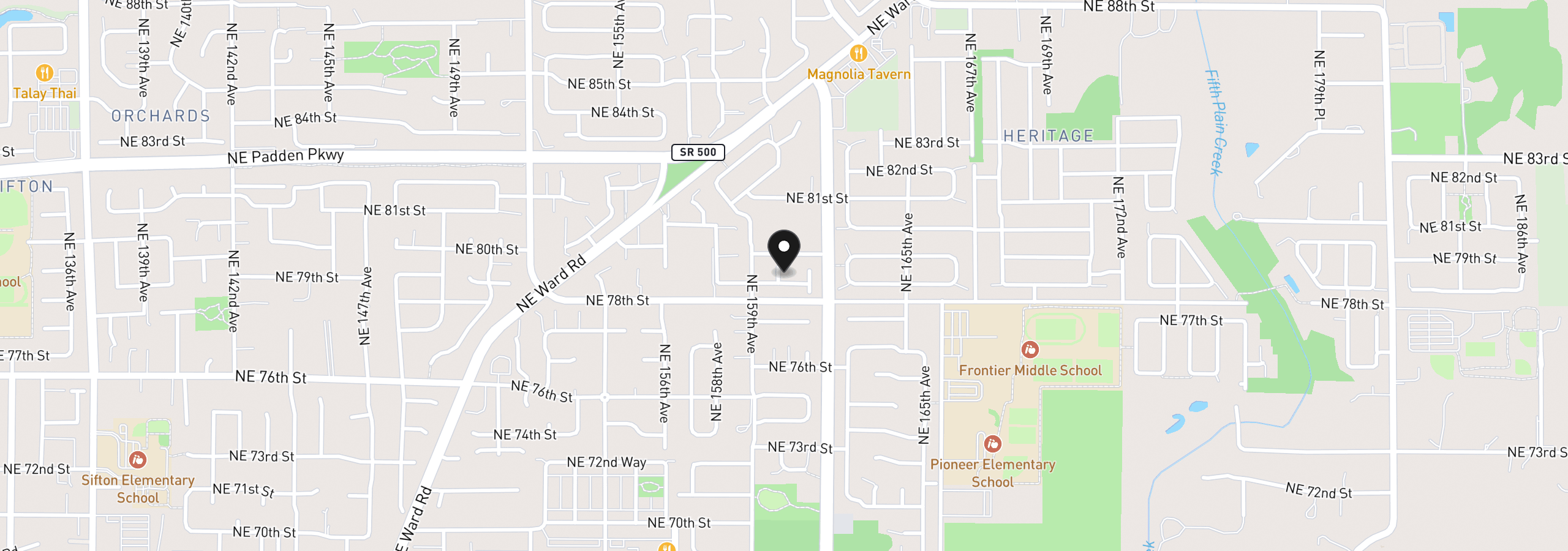 Map showing the location of 16010 NE 79th Cir, Vancouver, Wa 98682