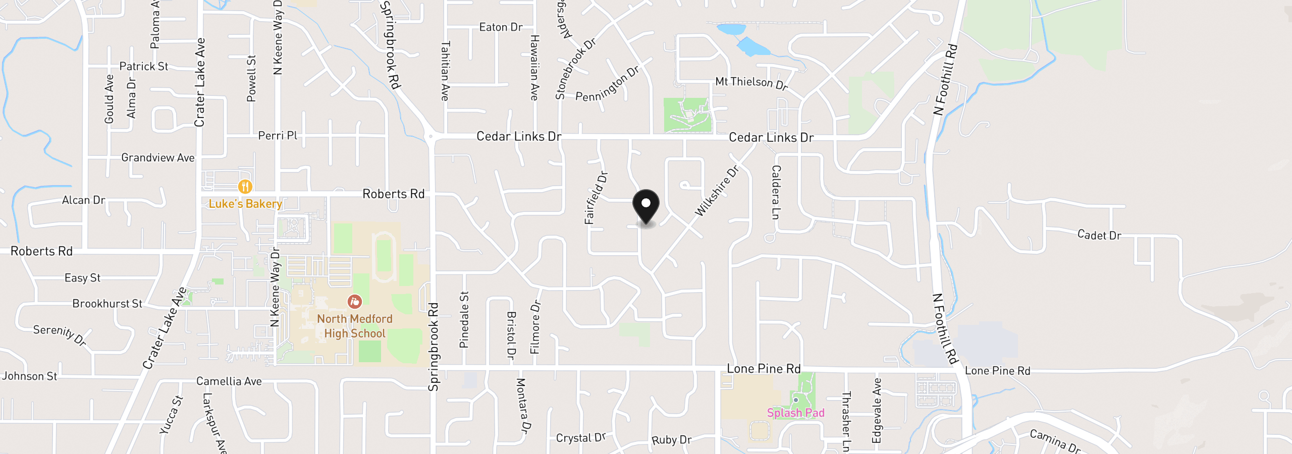 Map showing the location of 2258 Gene Cameron Way, Medford, OR 97504