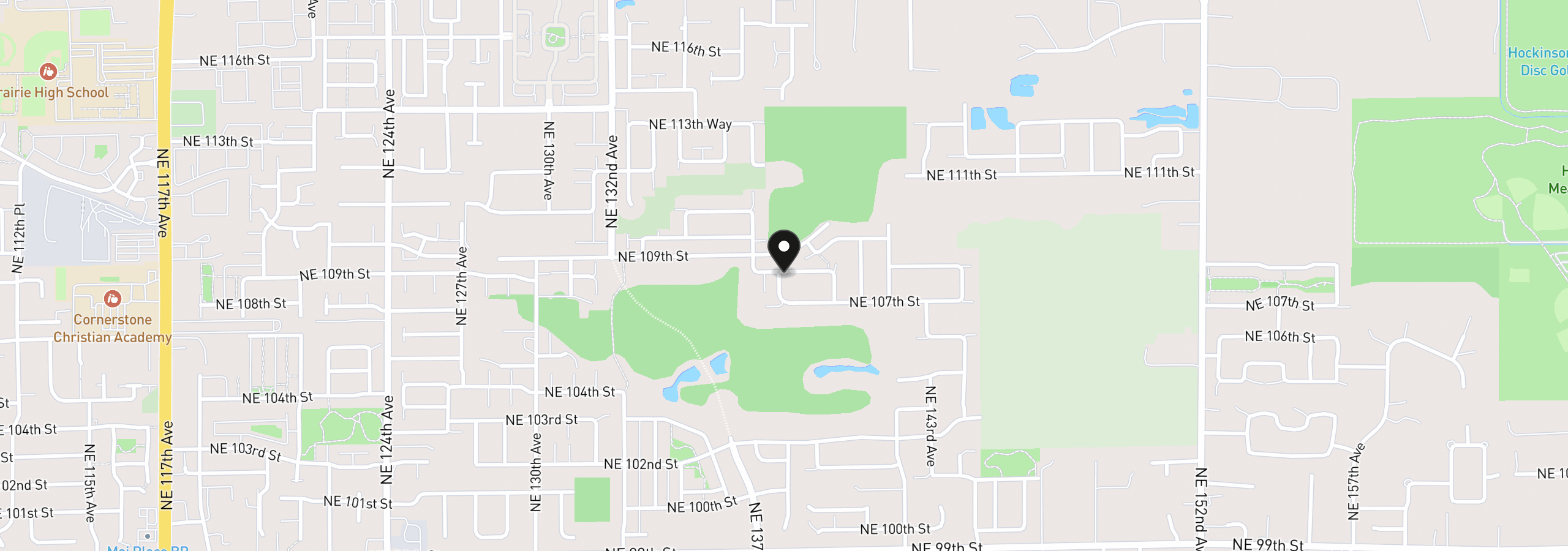 Map showing the location of 10715 NE 138th Ave Lot 20, Vancouver, Wa 98682