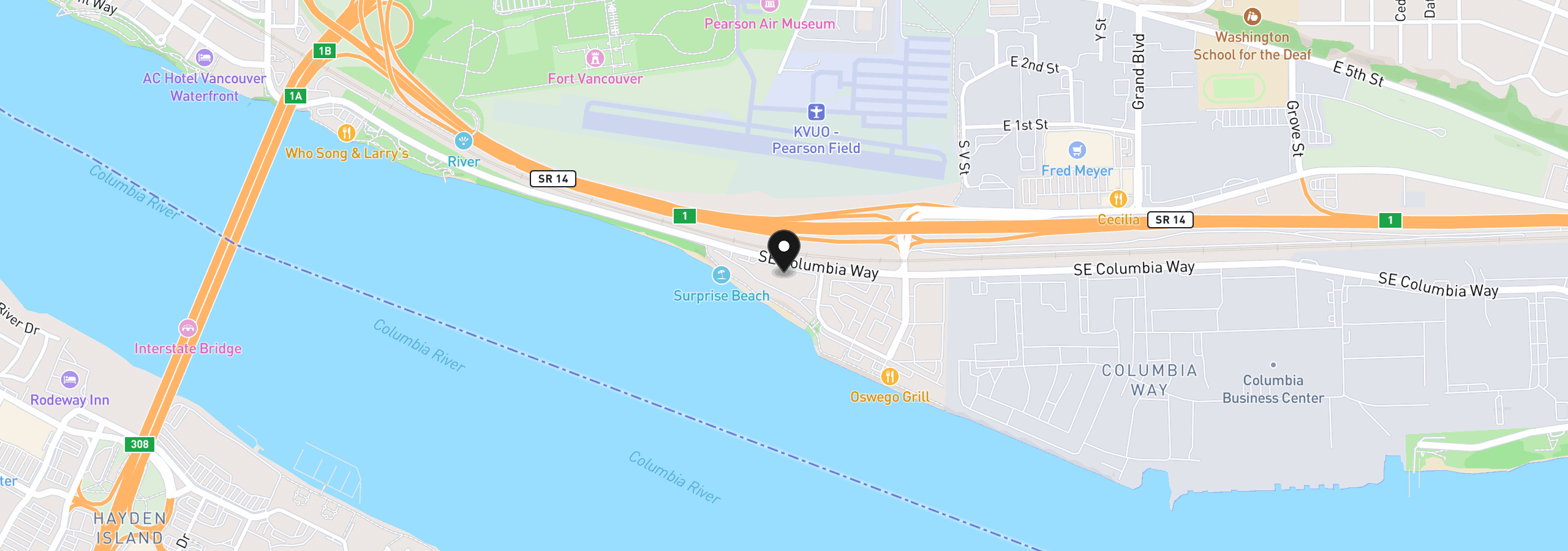 Map showing the location of 520 SE Columbia River Dr 216, Vancouver, Wa 98661