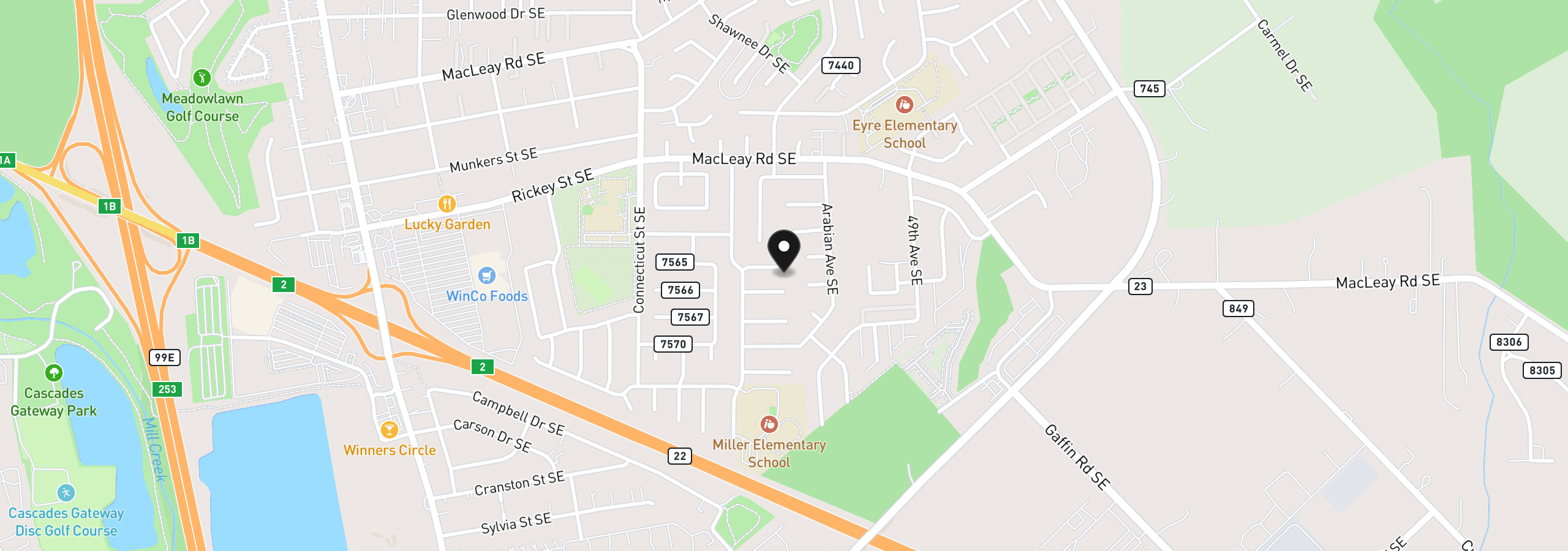 Map showing the location of 4656 Cherrybud Ct, Salem, OR 97317