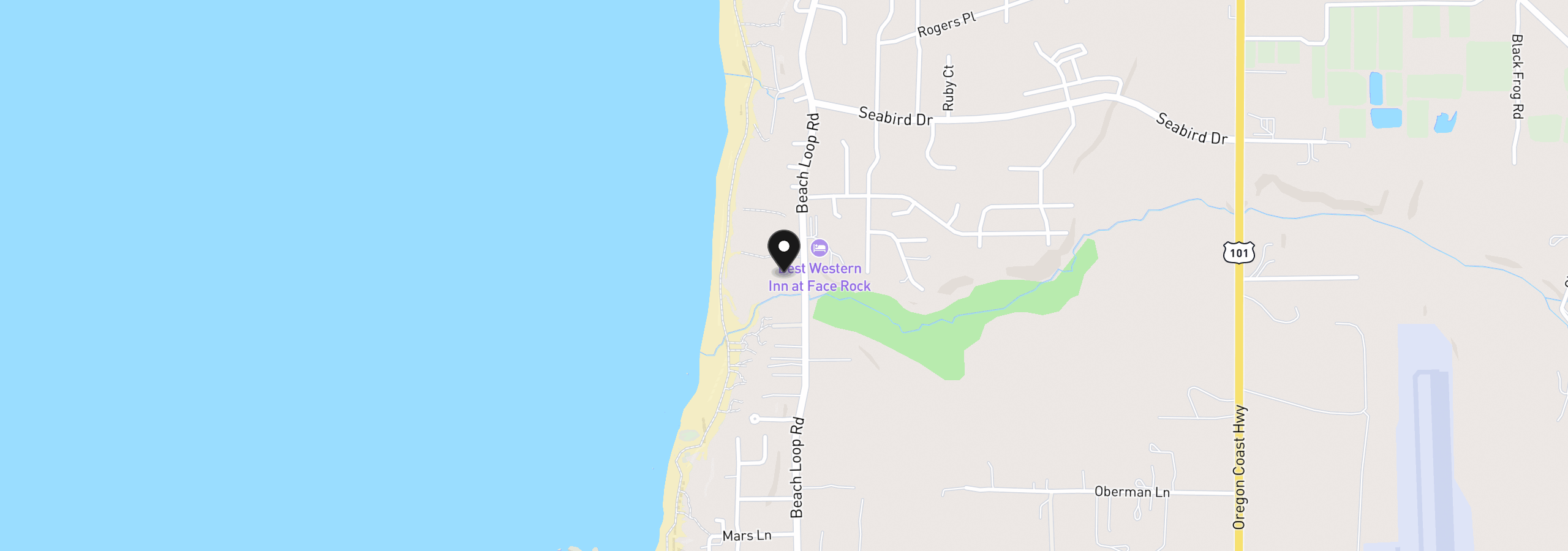 Map showing the location of 3446 Beach Loop Dr, Bandon, OR 97411