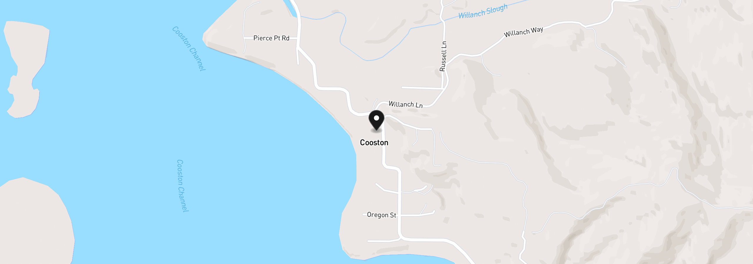 Map showing the location of 64608 E Bay Rd, North Bend, OR 97459