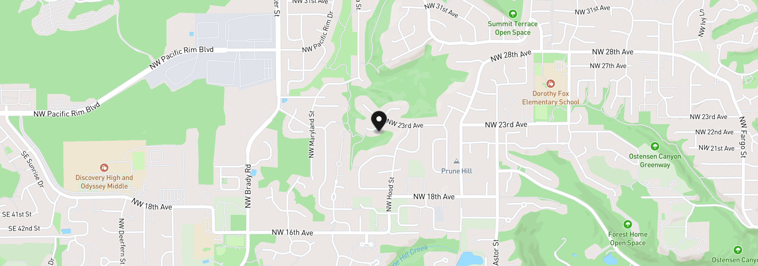 Map showing the location of 2222 NW Iris Ct, Camas, Wa 98607