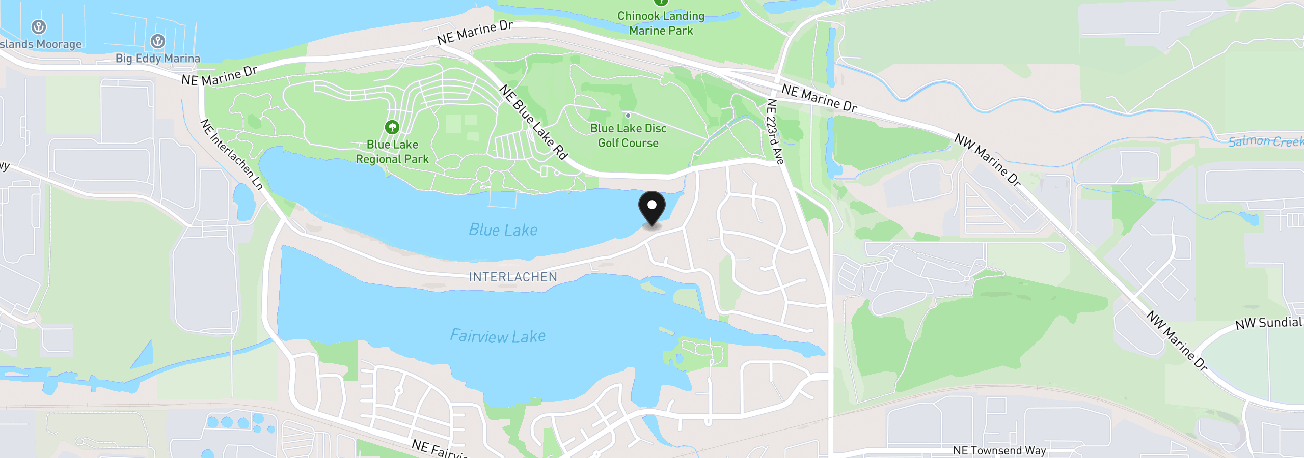 Map showing the location of 21511 NE Interlachen Ln, Fairview, OR 97024