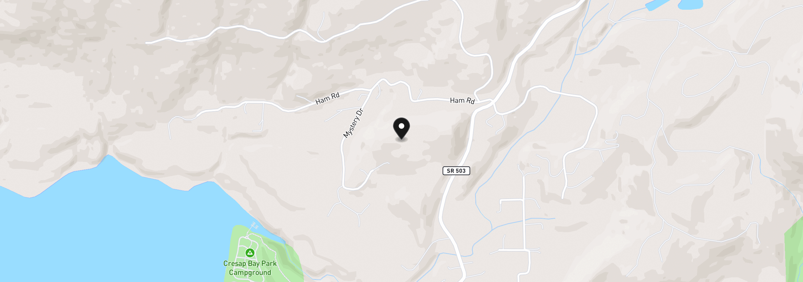 Map showing the location of 225 Ham Rd, Amboy, Wa 98601