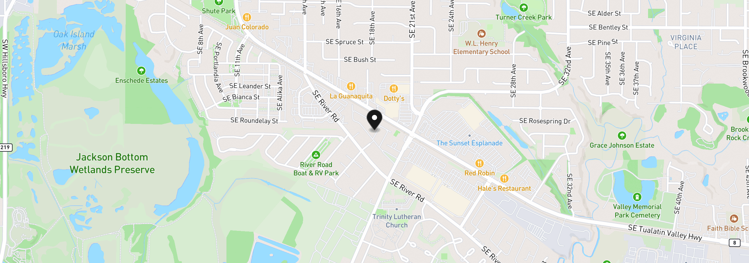 Map showing the location of 1901 SE Minter Bridge Rd 55, Hillsboro, OR 97123