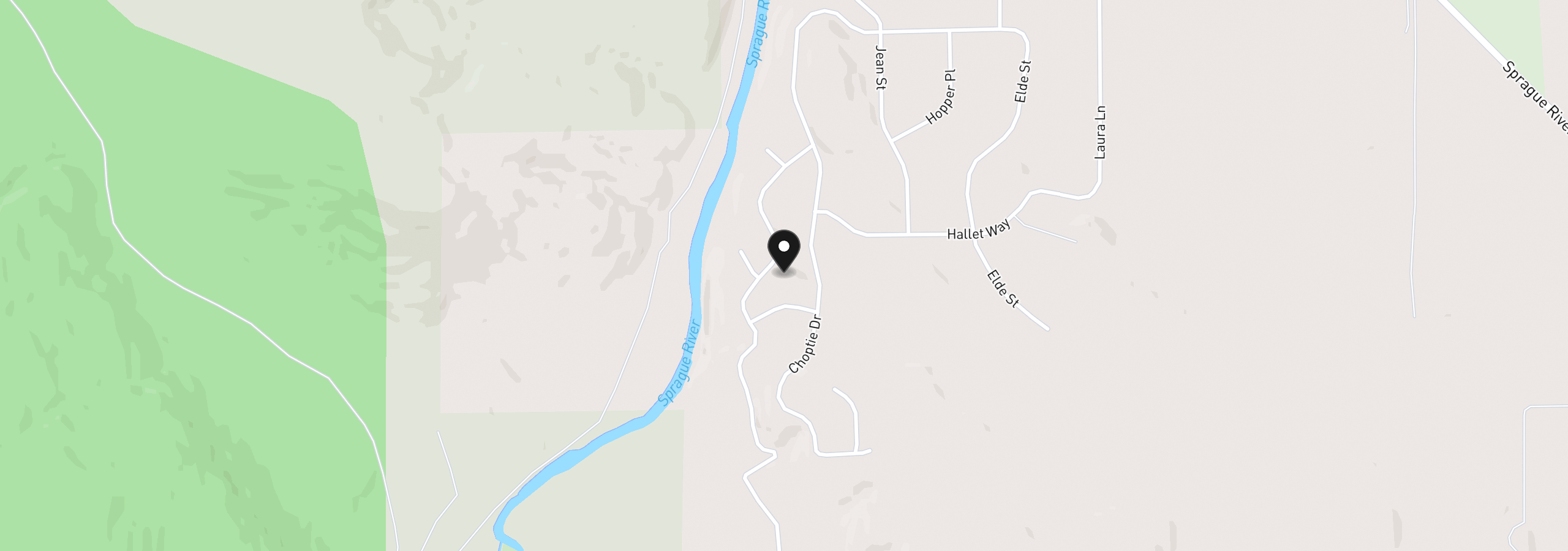 Map showing the location of 32555 Magpie Rd 6, Chiloquin, OR 97624