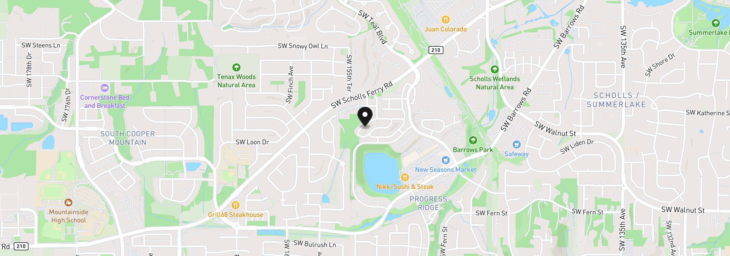 Map showing the location of 15465 SW Sparrow Loop 102, Beaverton, OR 97007