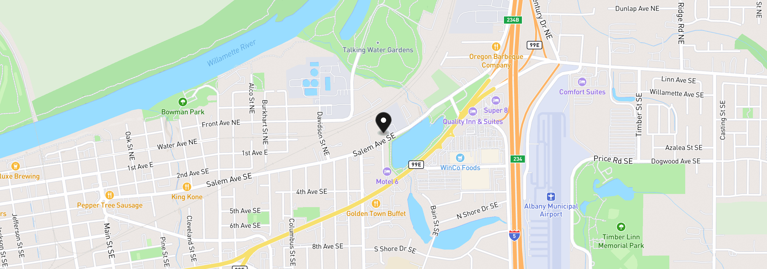 Map showing the location of 2941 Salem Ave, Albany, OR 97321
