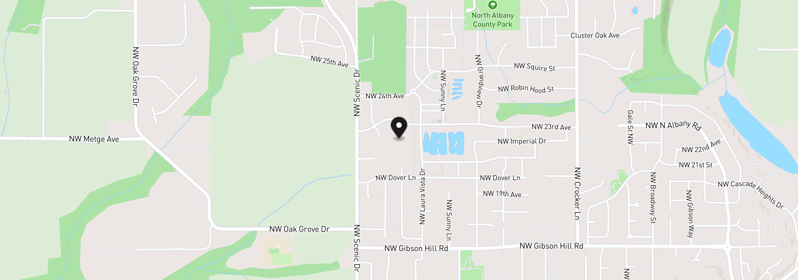 Map showing the location of 2259 NW Delene Ct, Albany, OR 97321