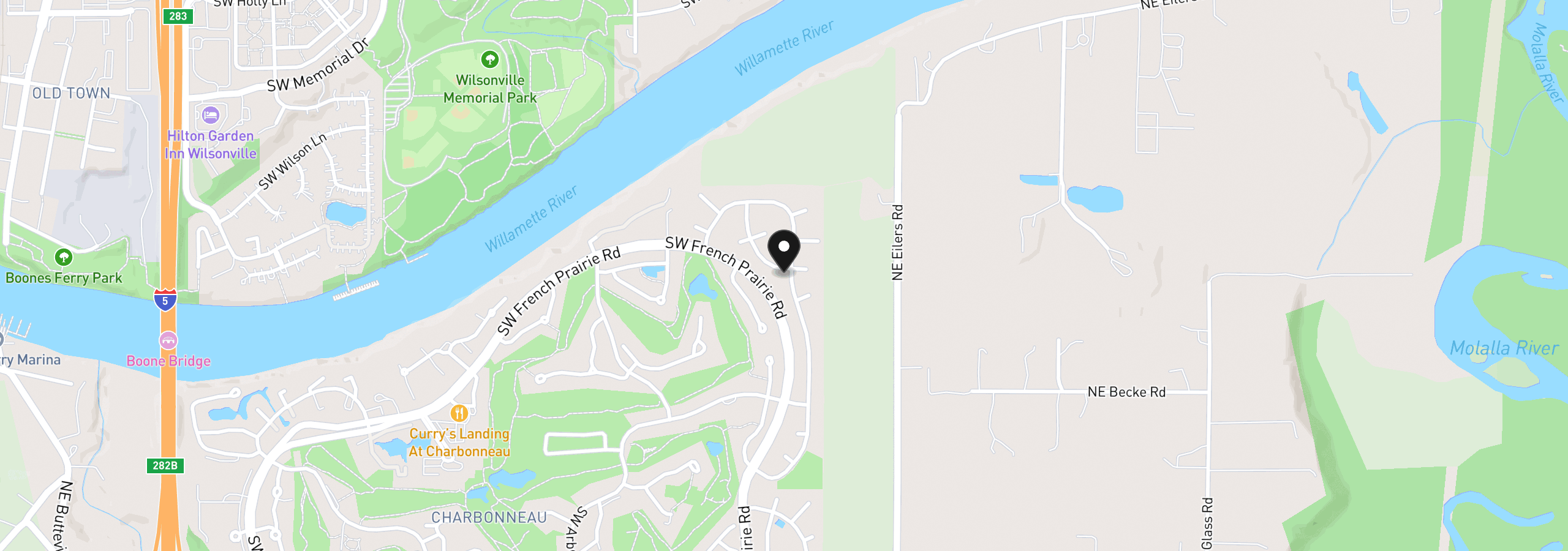 Map showing the location of 31305 SW Country View Ln, Wilsonville, OR 97070