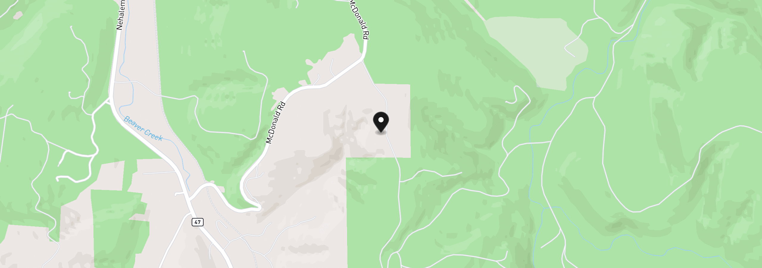 Map showing the location of 55102 Siedelman Rd, Vernonia, OR 97064