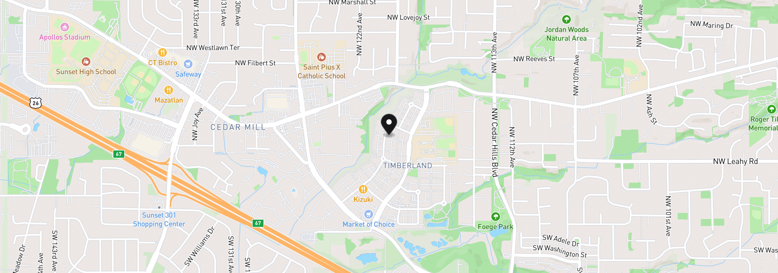Map showing the location of 600 NW Lost Springs Ter 301, Portland, OR 97229
