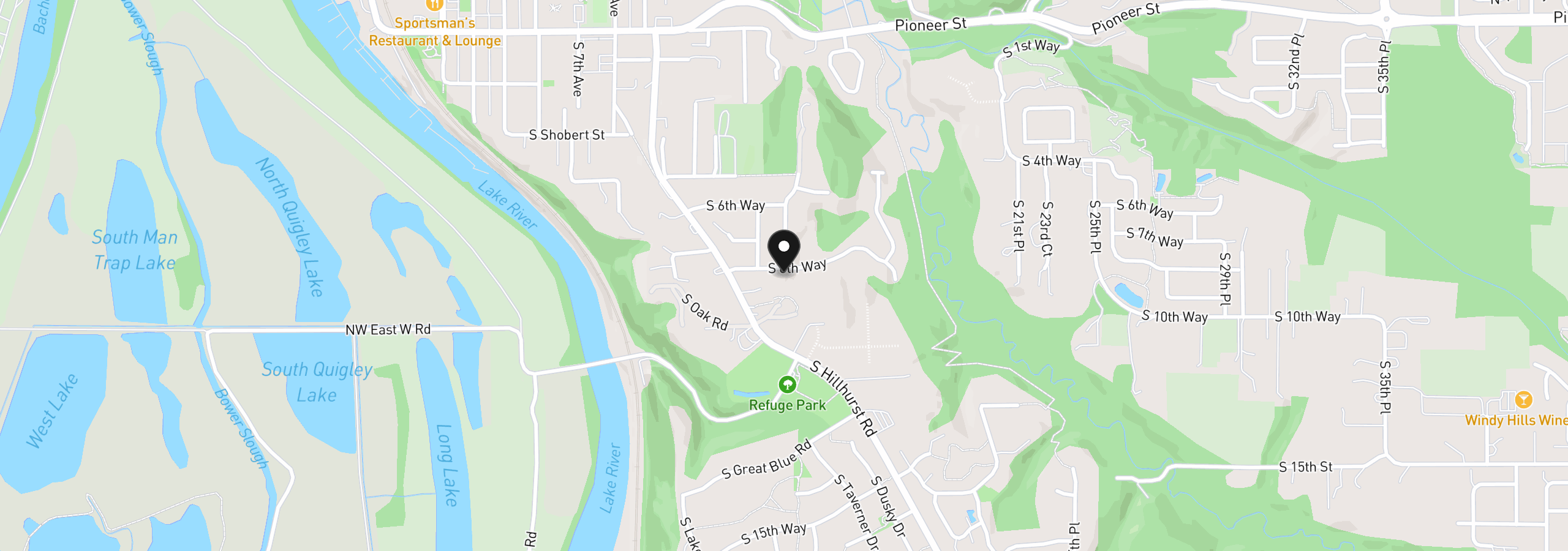 Map showing the location of 1447 S 8th Way, Ridgefield, Wa 98642