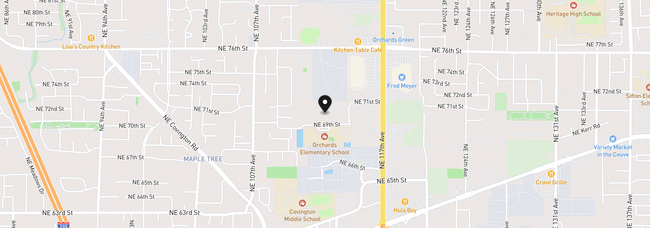 Map showing the location of 11515 NE 71st St 54, Vancouver, Wa 98662