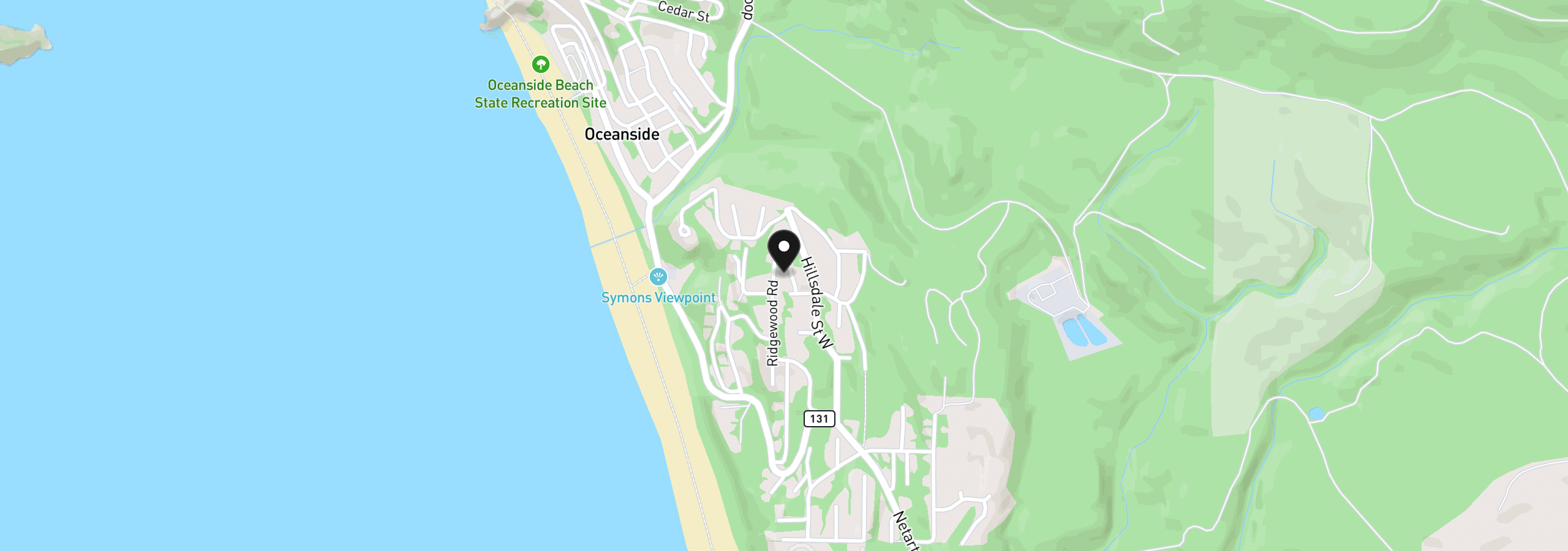 Map showing the location of 900 Bearberry Ln, Oceanside, OR 97134