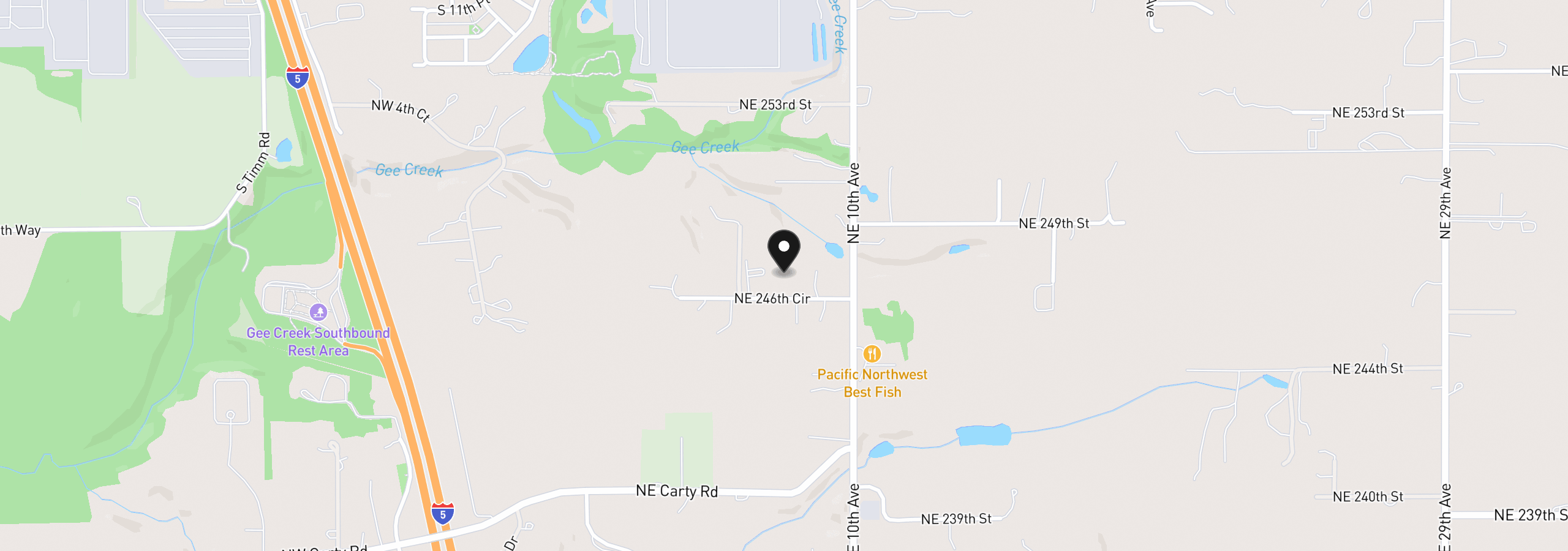 Map showing the location of 718 NE 246th Cir, Ridgefield, Wa 98642