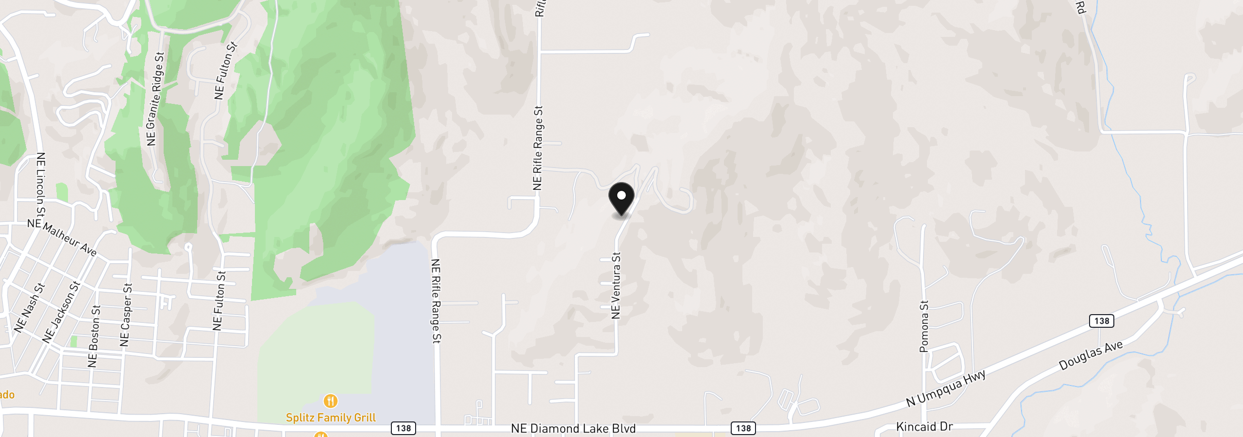 Map showing the location of 860 NE Ventura St, Roseburg, OR 97470