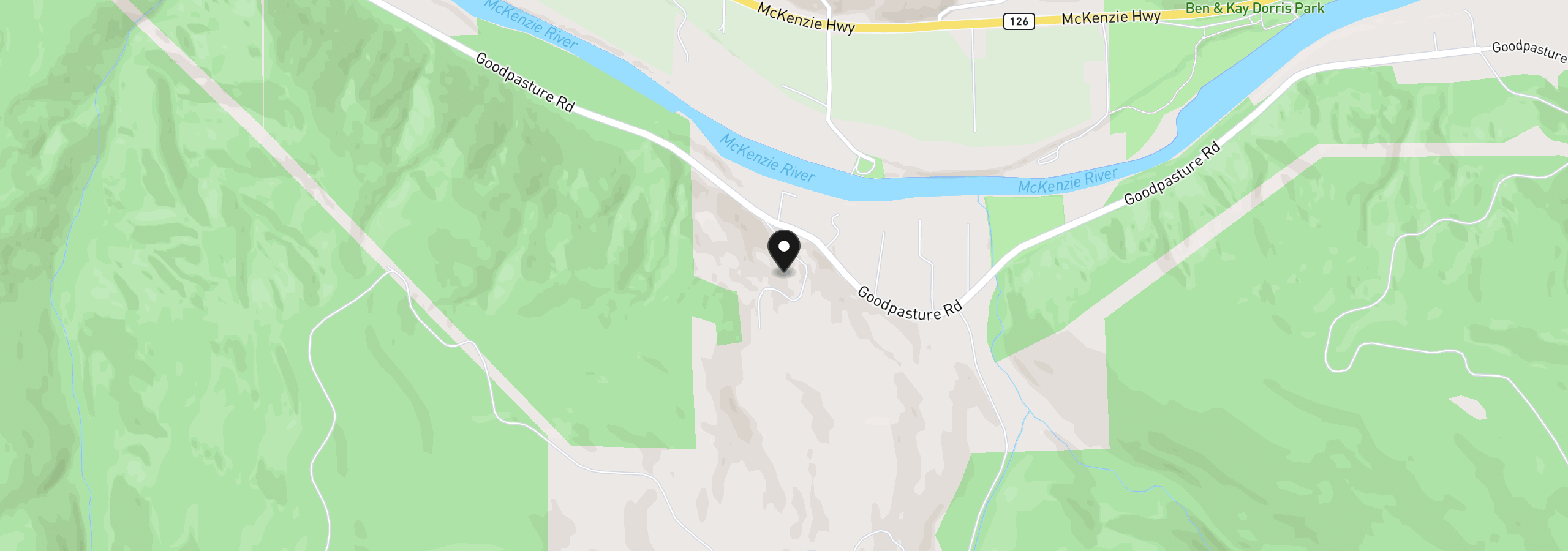 Map showing the location of Cascade View 1, Vida, OR 97488