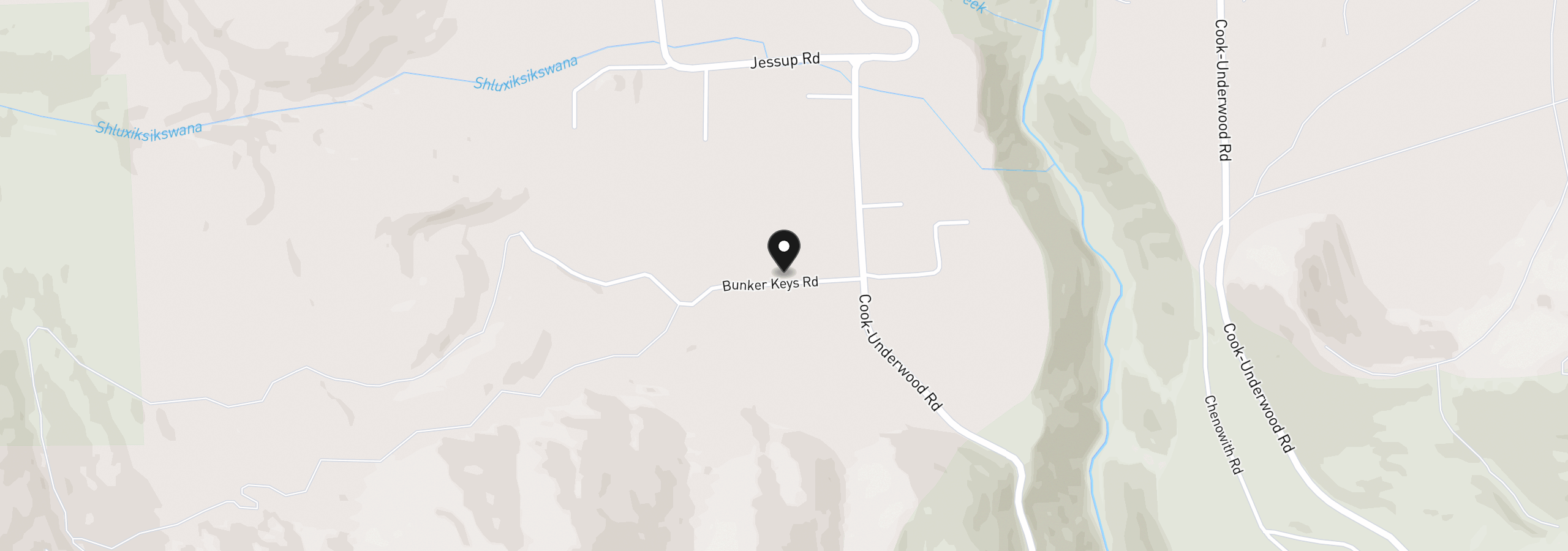 Map showing the location of 92 Bunker Keys Rd, Cook, Wa 98605