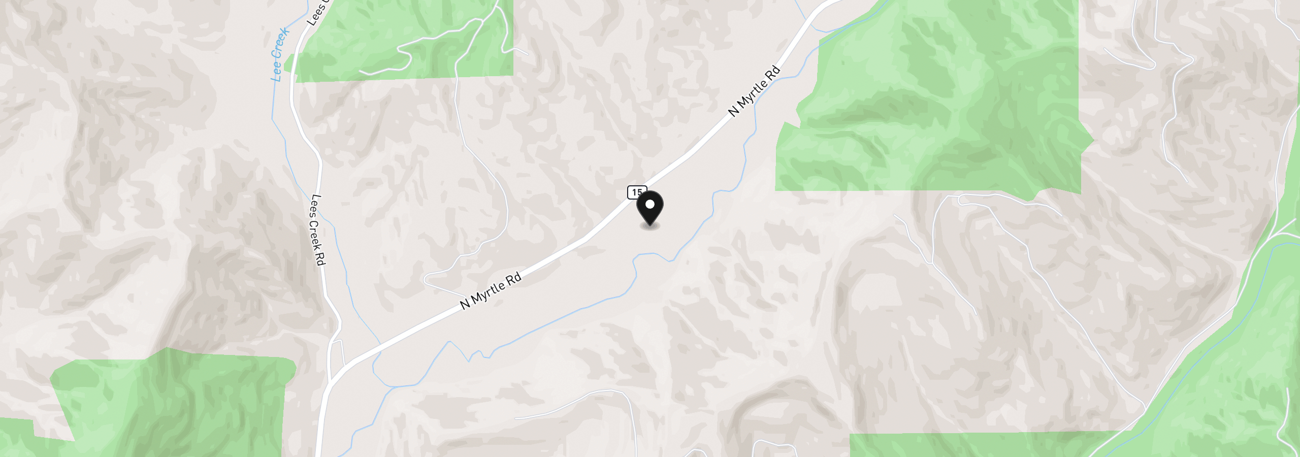 Map showing the location of 11119 N Myrtle Rd, Myrtle Creek, OR 97457