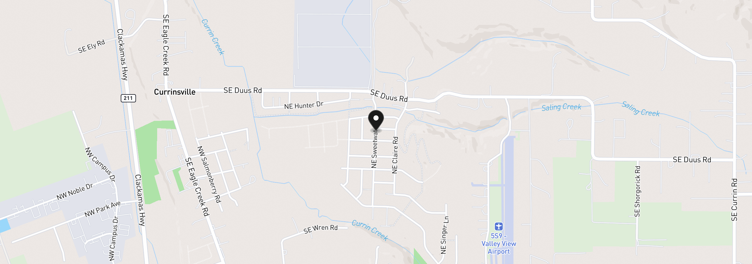 Map showing the location of 1119 NE Alderwood Dr, Estacada, OR 97023