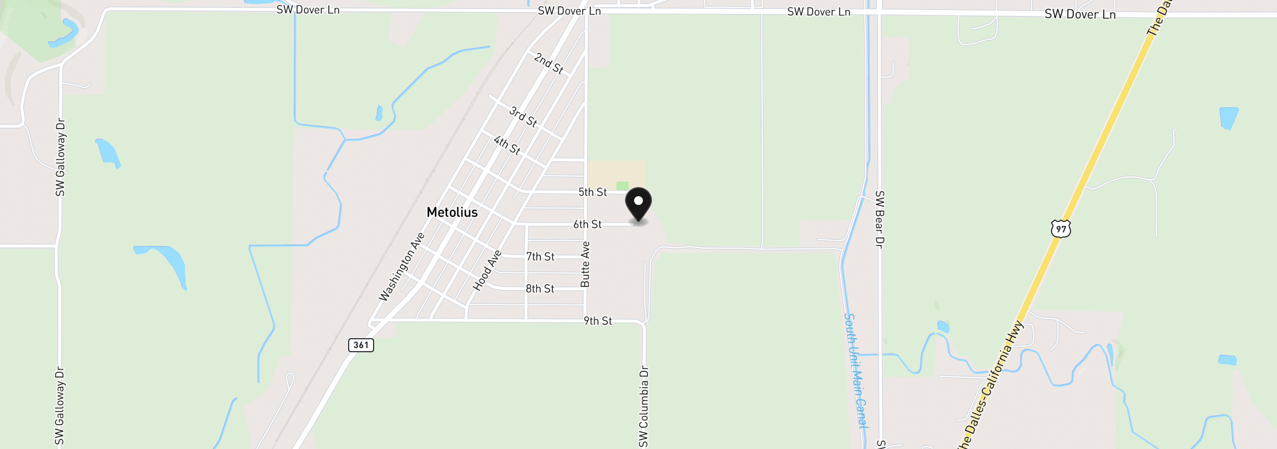 Map showing the location of 512 SW 6th St, Metolius, OR 97741